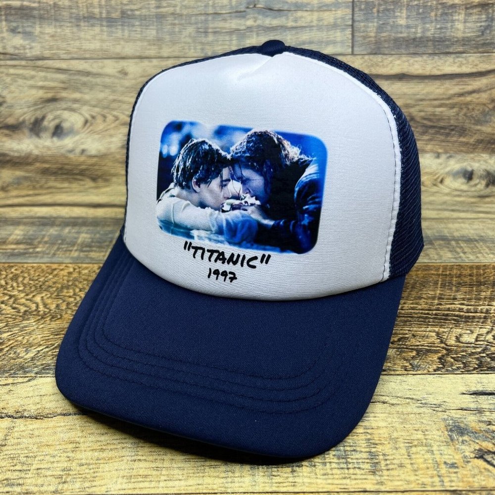 Titanic Mens Trucker Hat Blue Snapback 1997 Academy Award Winner Classic Movie